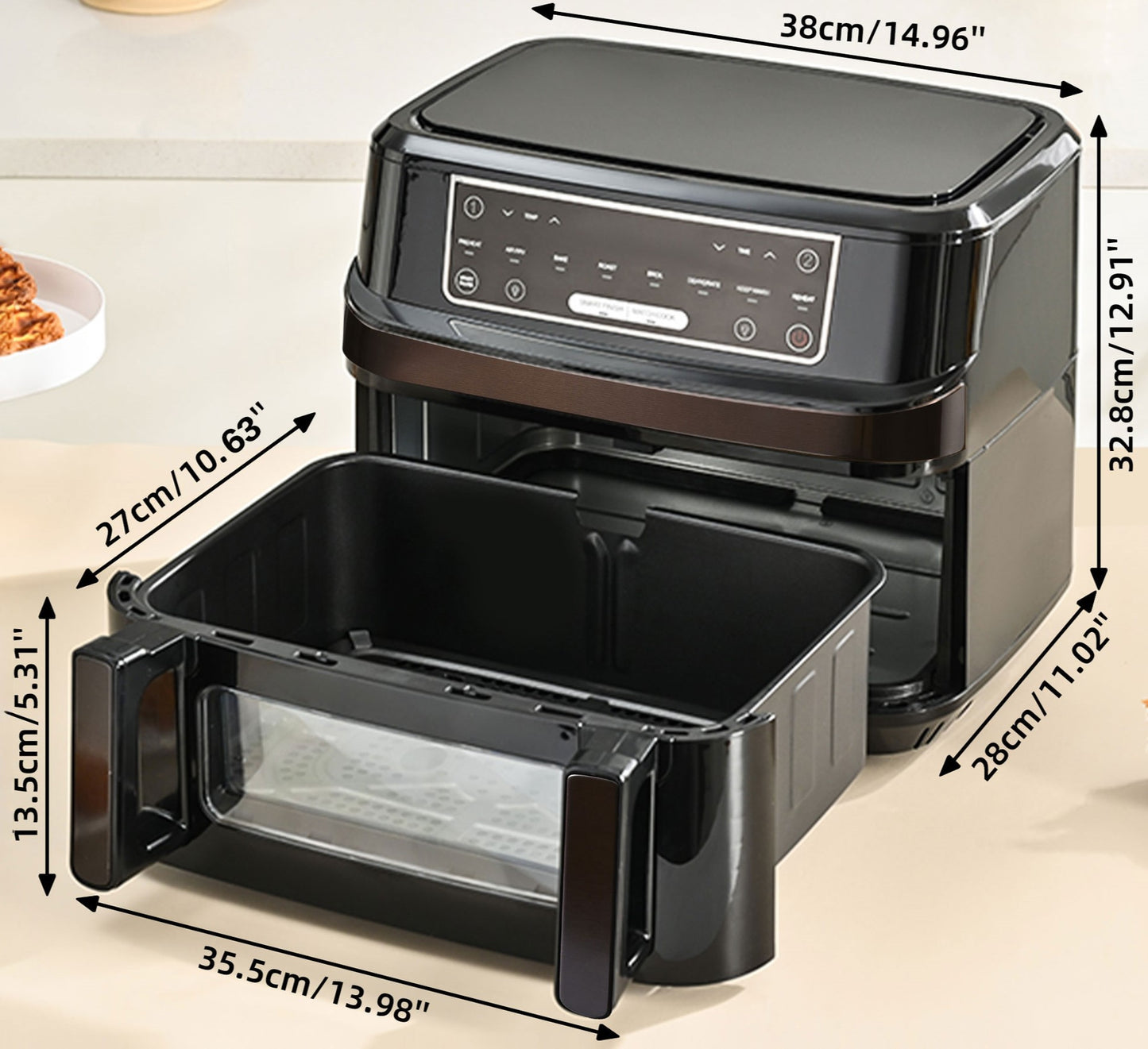 air fryer dimensions