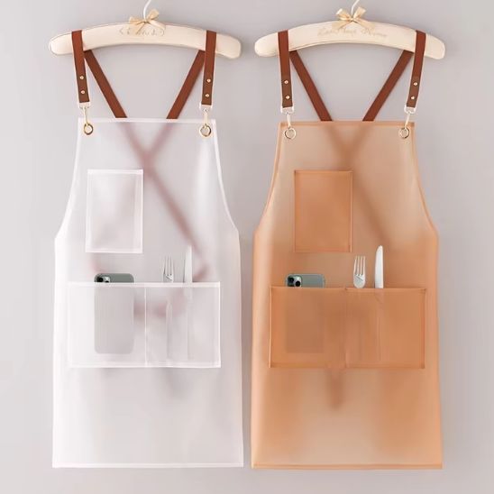 tablier cuisine orange blanc