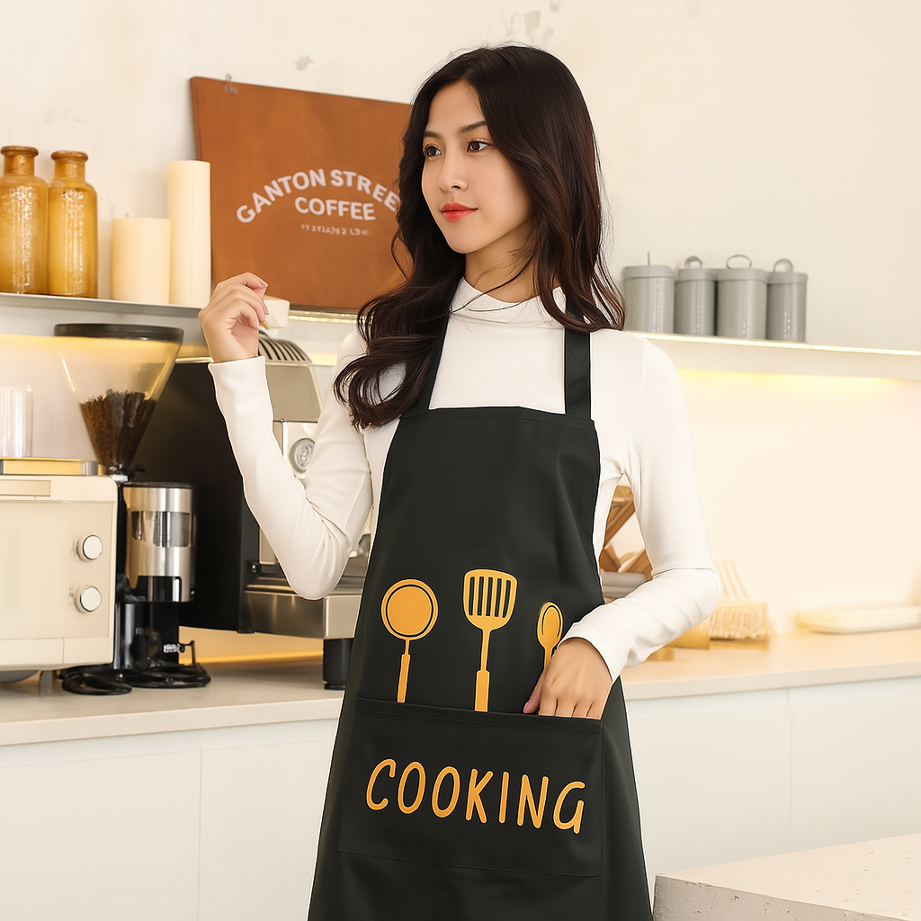 tablier de cuisine noir femme