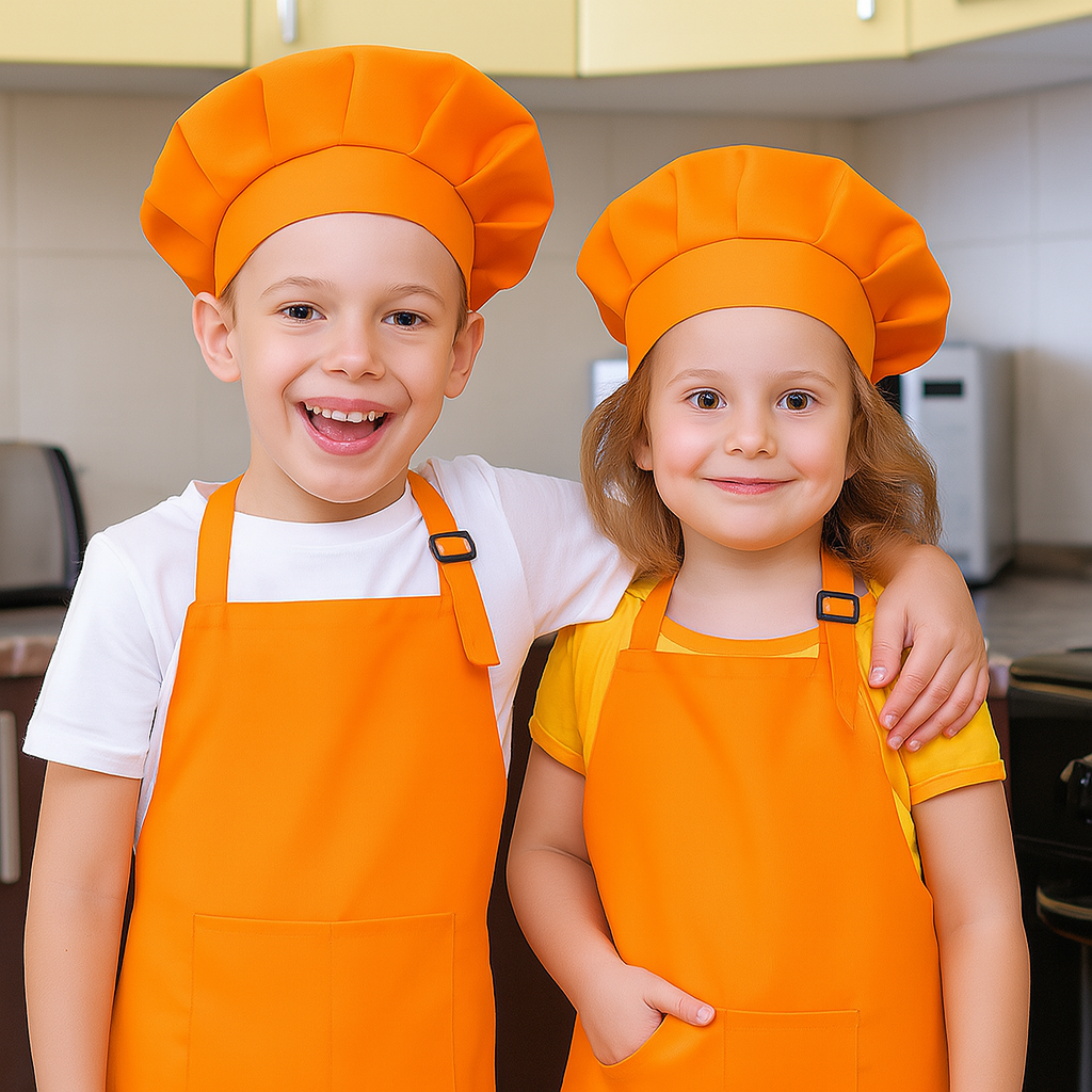 tablier de cuisine orange frere soeur