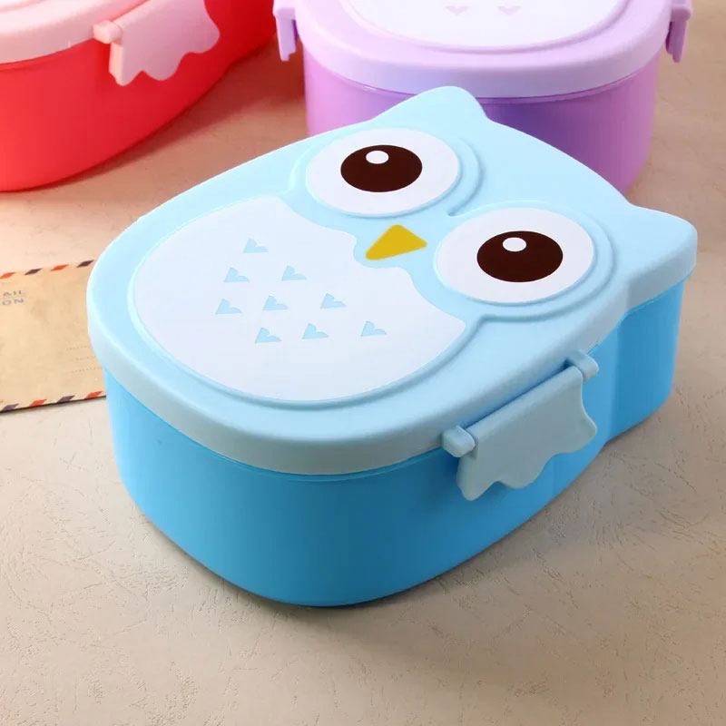 lunch box enfant bleu hiboux