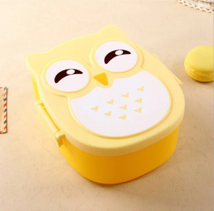 lunch box enfant jaune hiboux