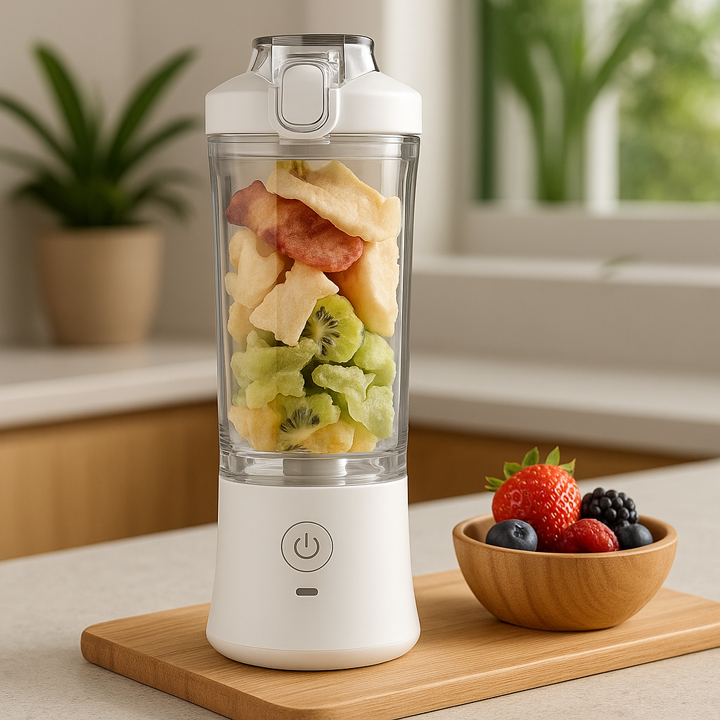 mixeur portable blanc fruits