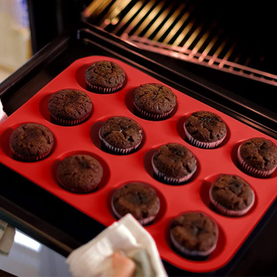 moule a muffin rouge chocolat