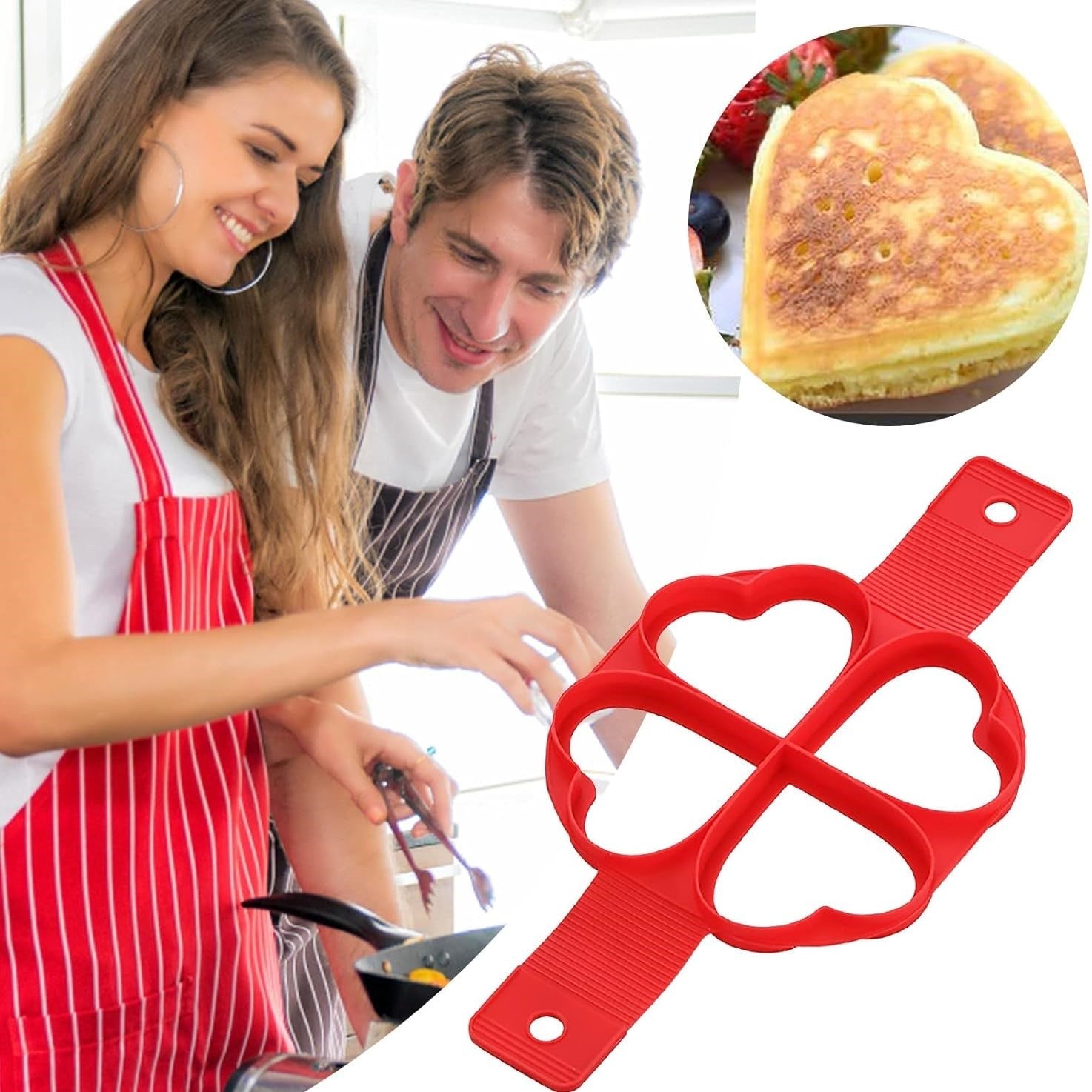 moule pour pancakes coeur silicone homme