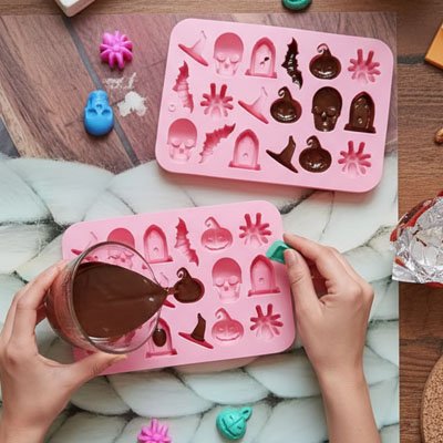 moules en silicone rose