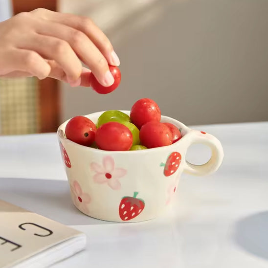 tasses enfant fille fraise