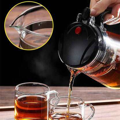 theiere en verre utilisation bouton